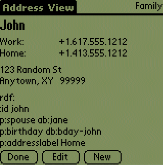 John's address entry